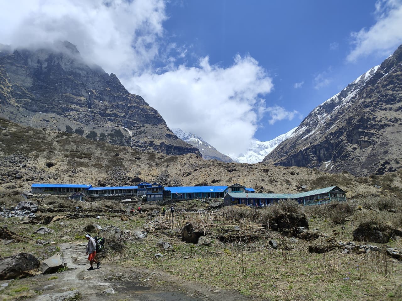 Trekkers on a mountain trail